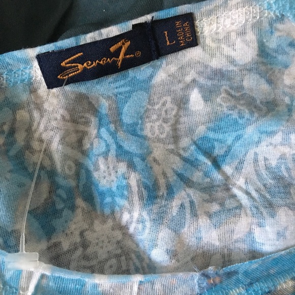 🔴 Seven7 blue graphic printed long sleeved top - Picture 6 of 7